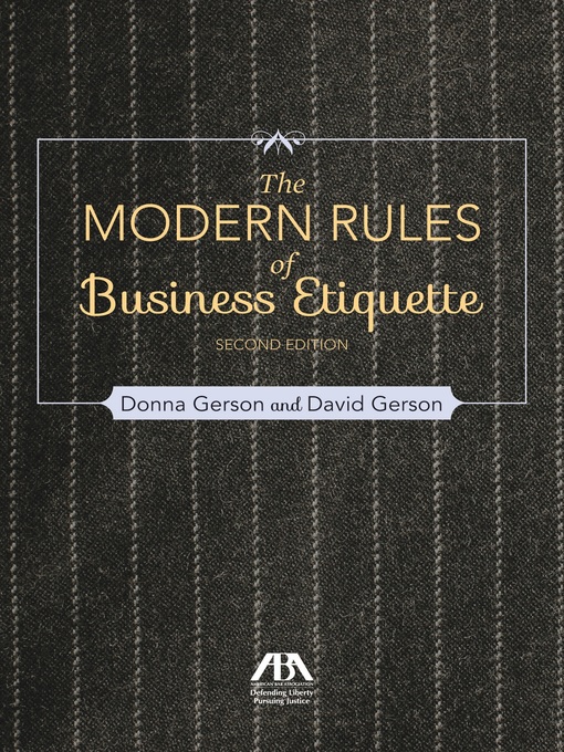 Title details for Modern Rules of Business Etiquette by Donna Gerson - Available